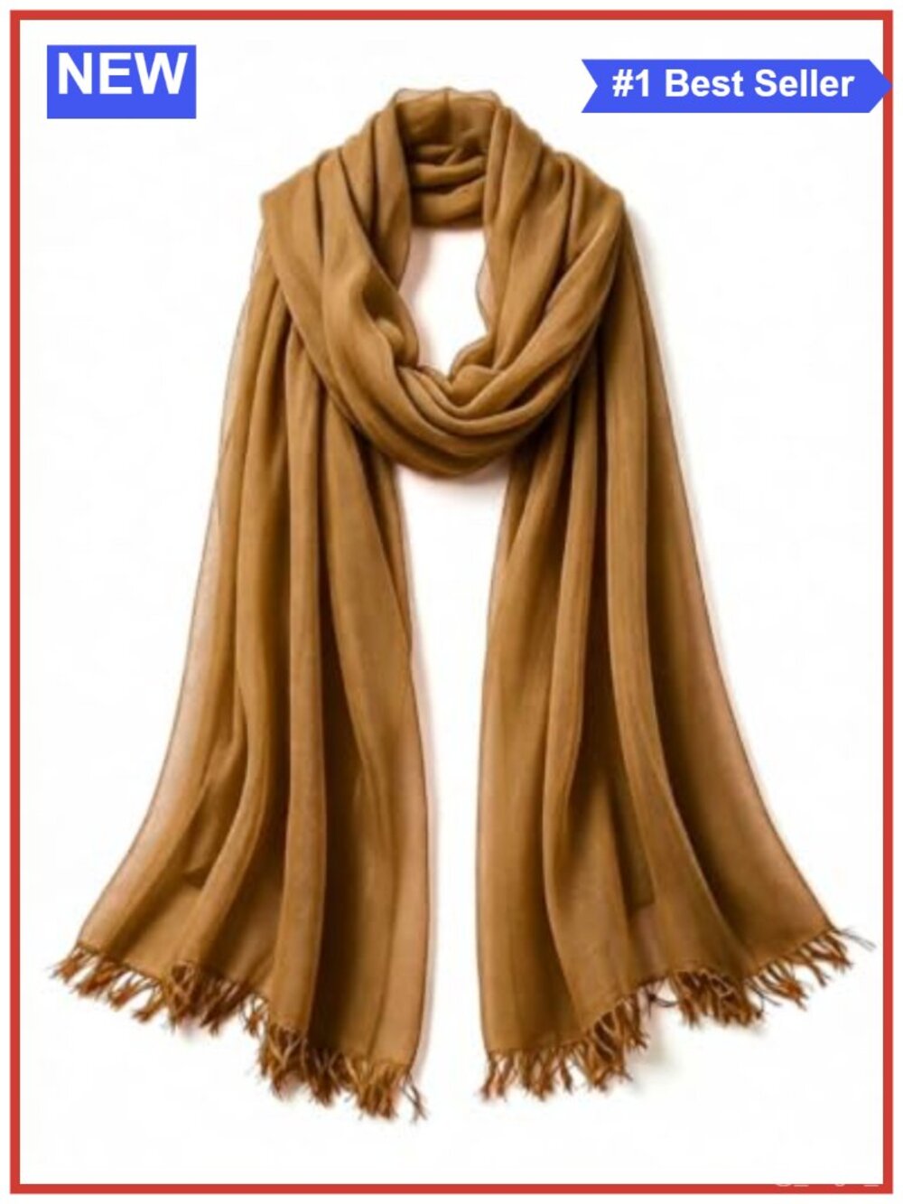 Oversized Cotton Blend Crinkle Vintage Scarf Shawl Wrap UPF 50+ 70x35